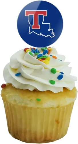 Miniatura 5 de GRAPHICS & MORE Louisiana Tech University Bulldogs Logo Cupcake Picks Toppers Decoración Set de 6