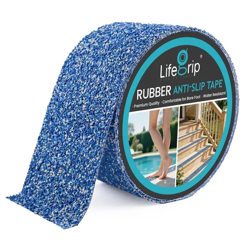 Miniatura 43 de Lifegrip - Cinta de tracción antideslizante, 4 pulgadas x 38 pies, mejor agarre, fricción, adhesivo abrasivo para escaleras, peldaños de pisada