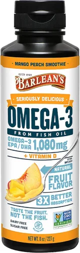 Miniatura 11 de Barlean's Suplemento líquido de aceite de pescado Omega 3 para hombres y mujeres, 1080 mg de ácido graso EPA y DHA, promueve la salud del cerebro