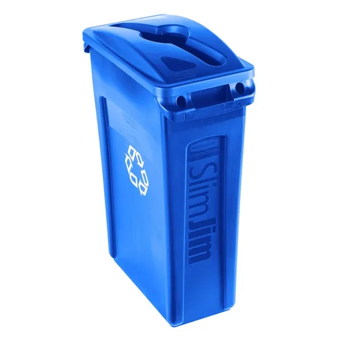 Miniatura 4 de Rubbermaid Commercial Products Slim Jim - Tapa para bote de basura, color azul, para papel, botella, lata, compatible con contenedor de reciclaje