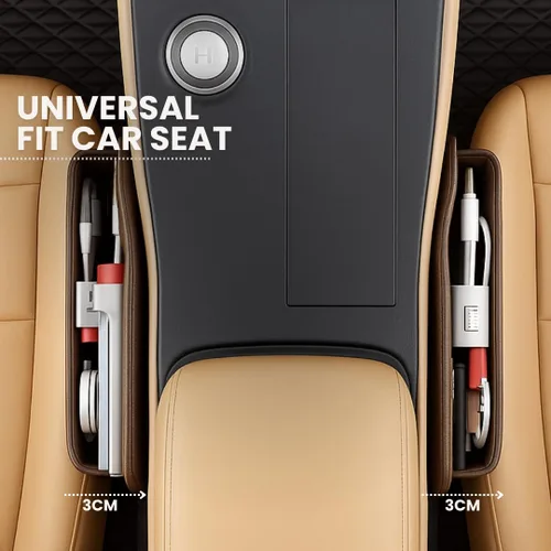 Miniatura 6 de Organizador Universal para Espacio entre Asientos de AC4®️ Almacenamiento de Lujo en Cuero PU para Coche, SUV y Camiones Organizador de Bolsillo