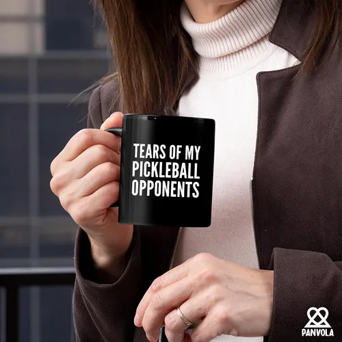 Miniatura 5 de Panvola Tears of My Pickleball Opponents - Taza de cerámica para café, regalo para jugador deportivo, abuelo, abuela, marido, esposa, mamá, papá