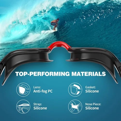 Miniatura 4 de Robee Gafas de natación, gafas de natación polarizadas para adultos, para hombres, mujeres y jóvenes, gafas de piscina de agua