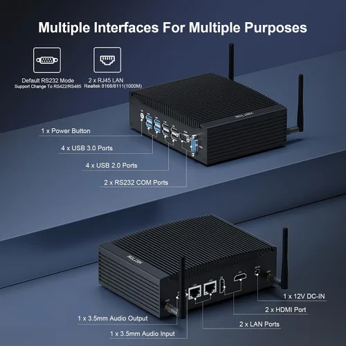 Miniatura 7 de HISTTON Mini computadora Windows 11 Pro, Mini PC de escritorio Core i5-8265U, DDR4 8 GB de RAM, SSD de 128 GB, Micro PC, Dual LAN, BT4.2, Mini PC