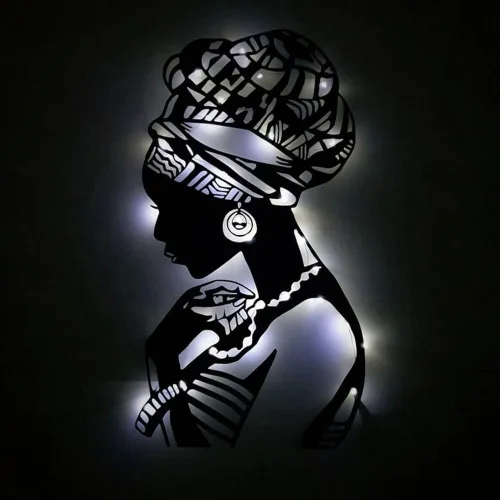 Miniatura 2 de Arte de pared de metal africano, decoración de pared de metal para mujeres africanas, arte de pared de metal para mujeres negras, decoración de sala