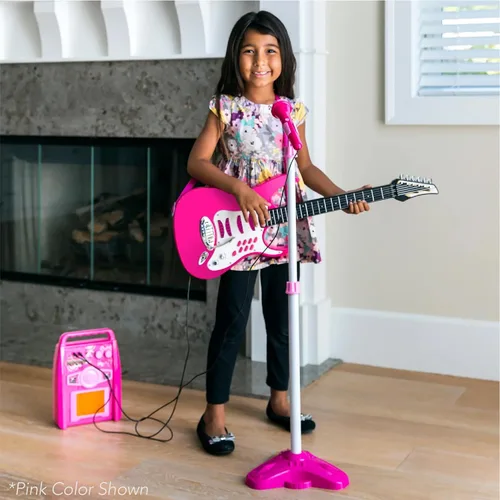 Miniatura 2 de Best Choice Products Juego de guitarra musical eléctrica para niños, kit de inicio de guitarra de juguete con 6 canciones de demostración, barra