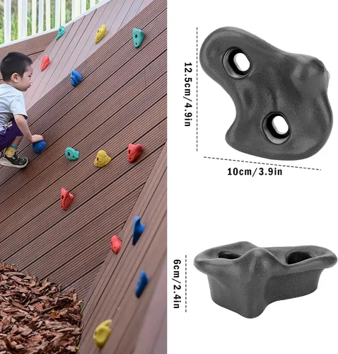 Miniatura 4 de Alvinlite Paquete de 10 soportes para escalada en roca para niños y adultos, agarres de pared de roca para interiores y exteriores, construye pared