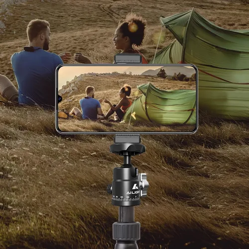 Miniatura 4 de Ailight Mini cabeza de bola, cabezal de trípode panorámico de 360°, adaptador de tornillo universal de 1/4 a 3/8 pulgadas, soporte de trípode
