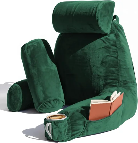 Miniatura 40 de Nestl Almohada de lectura para niños y adolescentes con espuma viscoelástica triturada, almohadas de respaldo para leer, ver y jugar, uso