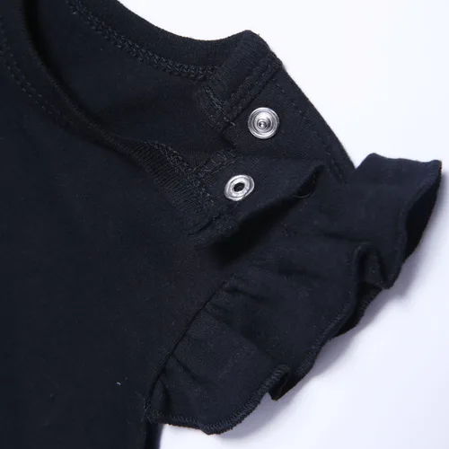Miniatura 4 de ROMPERINBOX Vestido de verano negro con volantes para bebé, recién nacido, de tul para recién nacido, de 0 a 24 meses