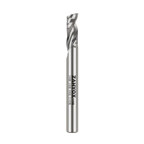 Miniatura 7 de ZahyoX O Flute Upcut - Broca de carburo sólido en espiral, vástago de 1/4 de pulgada, fresadora de extremo CNC de una sola flauta, 3/16 de diámetro