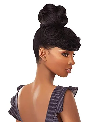 Miniatura 2 de Sensationnel Moño instantáneo de pelo sintético prémium con flequillo - BRIA - F1B/30 Piano OffBlack LightAuburn F1B30