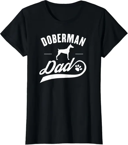 Miniatura 45 de Doberman Dad - Camiseta para amante del dueño del perro, Negro, S