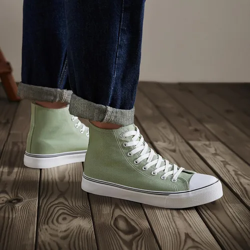 Miniatura 42 de ZGR Tenis de lona para hombre, con cordones, clásicos, casuales, para caminar