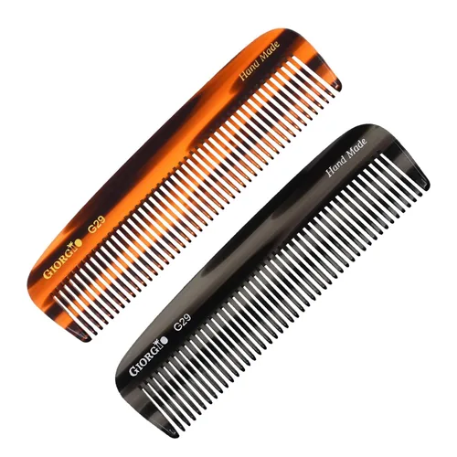 Miniatura 10 de Giorgio G29 - Peine de bolsillo de dientes finos Grahpite negro para hombres, peine alisador para el cuidado diario del cabello, bigote y barba