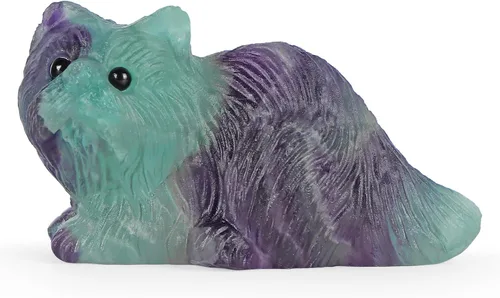 Miniatura 13 de Artistone Estatua de gato de cristal de amatista de 2 pulgadas, diseño de gatito sentado a mano, tallada a mano, escultura de cristal curativo