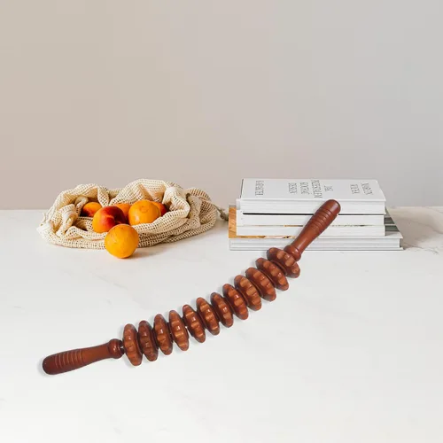 Miniatura 6 de Herramientas de masaje de terapia de madera, rodillo de masaje curvado para esculpir el cuerpo, masajeador de drenaje linfático, kit