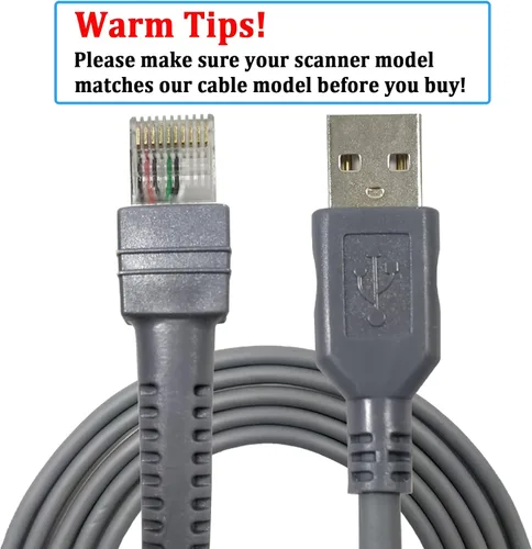Miniatura 2 de Cable USB para escáner de código de barras Symbol Zebra Motorola, cable USB a RJ45, CBA-U01-S07ZAR LS2208-SR DS2208 DS8178 LS1203 LS4208 DS4208