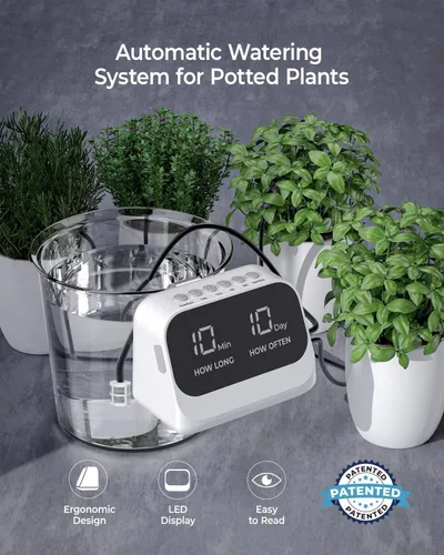 Miniatura 2 de Sistema de riego automático para plantas en maceta, agua de plantas, kit de riego por goteo de bricolaje con temporizador inteligente, pantalla LED