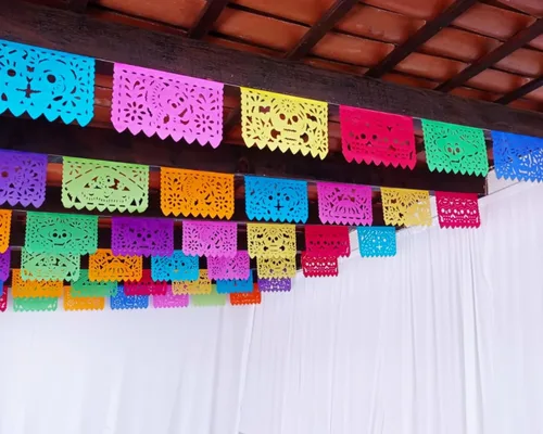 Miniatura 3 de Dia de Los Muertos Papel Picado, Día de los Muertos, Paquete de 5 Papel de seda
