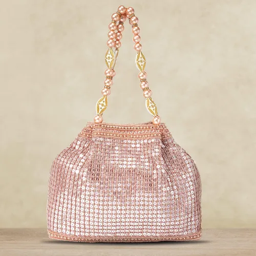 Miniatura 2 de Aheli Bolsos indios Potli para mujer bolso de noche embrague étnico novia monedero con cordón