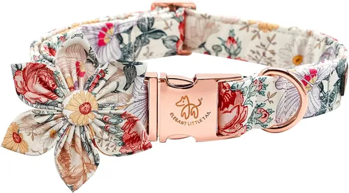 Miniatura 8 de Elegant little tail - Collar rosa para perras con flor, collar ajustable para mascotas con regalo de flores, collares para perros medianos