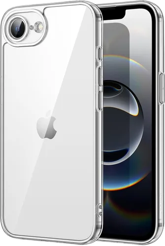 JETech - Funda para iPhone 16e de 15,5 cm 2025, cubierta a prueba de golpes sin amarillamiento, parte trasera transparente antiarañazos