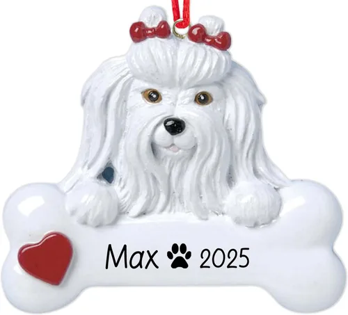 Miniatura 11 de Adorno de Navidad personalizado Beagle 2026 Raza de perro con hueso y corazón decoración de árbol de Navidad – Regalo único de recuerdo de Navidad
