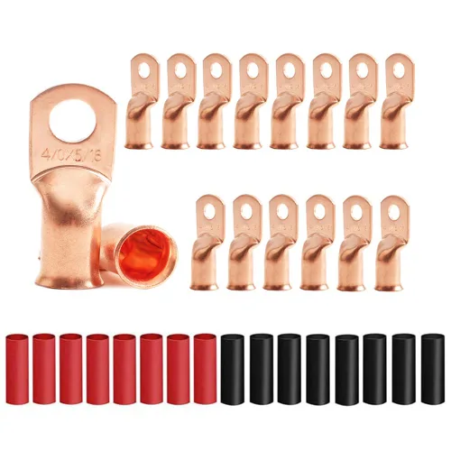 Miniatura 16 de 8 piezas de terminales de cable de cobre estañado de servicio pesado 1/0 AWG con espárrago de 3/8" y 8 piezas de terminales 1/0 AWG con espárrago