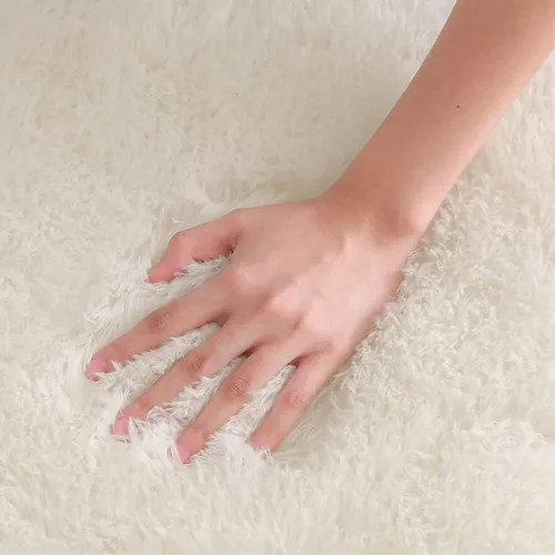 Miniatura 2 de ZZenSmot Alfombra ovalada y esponjosa, alfombra de noche de felpa suave, color liso, para dormitorio, sala de estar, color rosa, 63 x 24 pulgadas
