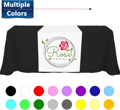 Miniatura 4 de Camino de mesa personalizado con logotipo de empresa, mantel de arpillera personalizado personalizado, texto de diseño de nombre impreso para 13 x