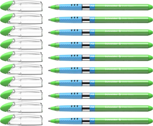Miniatura 15 de Schneider Slider Basic XB (Extra Broad) - Bolígrafo de punta redonda, 1.4 mm, barril transparente, colores de tinta surtidos, paquete de 8