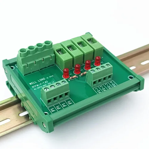 Miniatura 6 de Placa de módulo de distribución de energía con fusible de 4 posiciones para montaje en carril DIN, portafusibles de 0.197x0.787 in, con luz