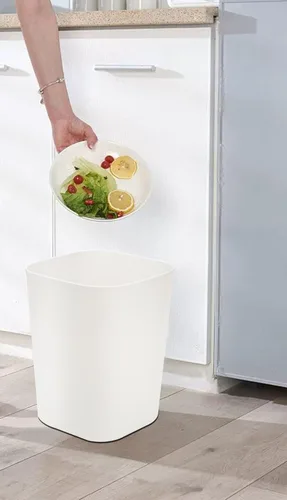 Miniatura 3 de Besli Cubo de basura pequeño de 2 galones para baño, dormitorio, cocina, oficina (blanco, paquete de 2)