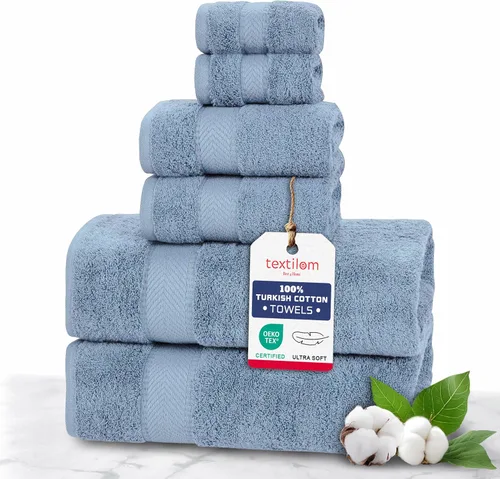 Miniatura 13 de TEXTILOM Juego de 4 toallas de lujo 100% algodón turco, para baño y cocina, gruesas, súper suaves, altamente absorbentes, de secado rápido para cara