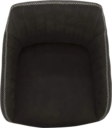 Miniatura 7 de Calico Designs Adelaide - Silla giratoria de oficina con respaldo medio, tapicería de gamuza sintética gris oscuro, patas de metal blanco, capacidad