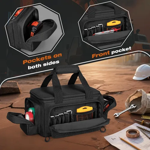 Miniatura 3 de Pequeña bolsa de herramientas con parte inferior antifricción, bolsa táctica de 12 pulgadas para hombres, organizador de almacenamiento