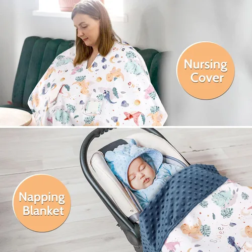 Miniatura 6 de Funda de asiento de coche para bebé niño, fundas de asiento de coche cálidas de Minky para bebés, invierno, cubierta de asiento de coche Peekaboo