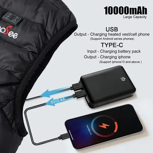 Miniatura 4 de LEAPSEE Heated Vest for Men Women with Battery Pack Included, Lightweight Smart Heating Vest, Heated Jackets Rechargeable