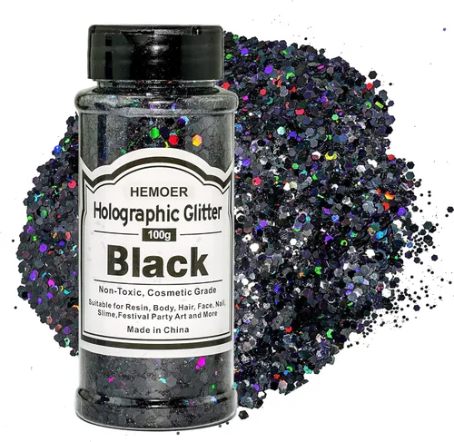 Miniatura 23 de HEMOER Purpurina Gruesa Holográfica, 12 Colores de Lentejuelas Brillantes, Conjunto de Purpurina de Poliéster Exclusivo Mixto para Resina Epoxi