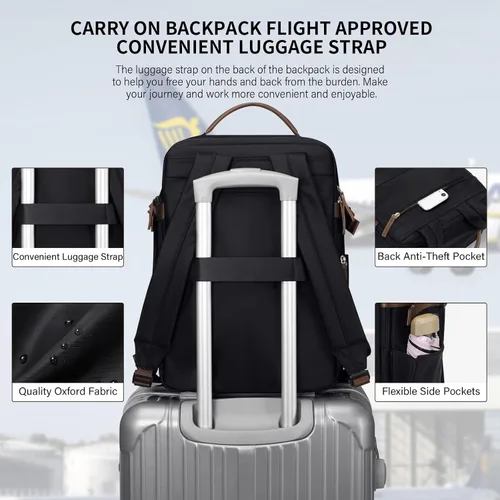 Miniatura 6 de GOLF SUPAGS Mochila para laptop con compartimento separado para laptop de 15.6 pulgadas, bolsa de computadora de gran capacidad para mujeres