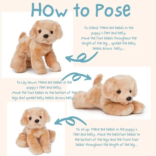 Miniatura 5 de Jolitee Golden Retriever - Peluche de perro bronceado, suave y abrazable para perro, 6.5 x 7 pulgadas