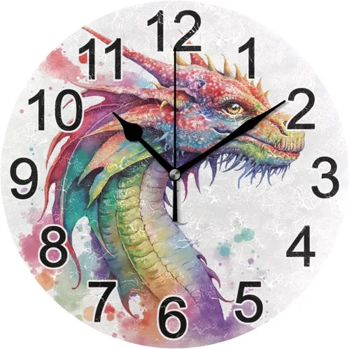 Miniatura 67 de Hummingbird - Reloj de pared de resorte redondo de 10 pulgadas, sin tictac, silencioso, funciona con pilas, reloj analógico atómico de cuarzo