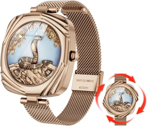 Miniatura 10 de J-CD Reloj inteligente para mujer, pantalla grande de 1.85 pulgadas, compatible con modo de voz / Bluetooth/Deportes / Rastreador de actividad