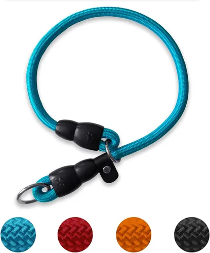 Miniatura 10 de LOS ANDES Collar para perro con tapón deslizable, gargantilla antitirones, collar martingala para perros pequeños, medianos y grandes, nailon, Negro