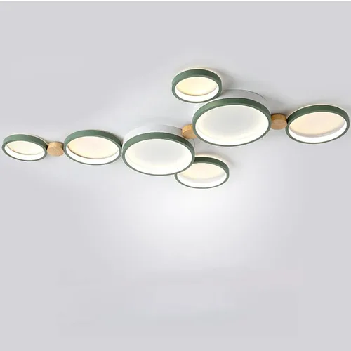 Miniatura 14 de Lámpara de techo LED de 3 luces, 22 pulgadas, moderna lámpara de techo empotrada de madera de 20 W regulable para sala de estar, dormitorio, cocina