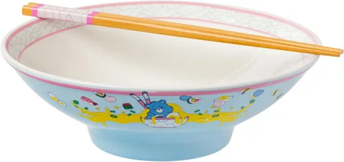 Miniatura 21 de Silver Buffalo Five Nights at Freddy's Freddy Fazbear - Cuenco de cerámica para fideos ramen y arroz con diseño de caja de pizza, con palillos