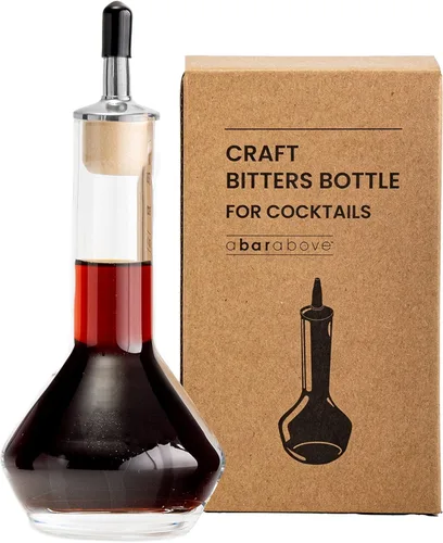 Miniatura 11 de A Bar Above Botella de amargo, diseño clásico, botellas de vidrio pequeñas, para añadir amargos para cócteles, con boquilla de acero inoxidable