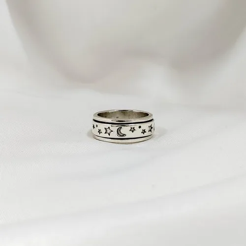 Miniatura 71 de Boho Spinner Ring, Mothers Day Gift, Silver 925 Women Ring, Sterling Silver 925 Ring, Fidget Spinner Ring,Women Silver Anxiety Ring