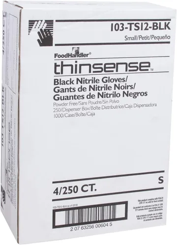 Miniatura 8 de FoodHandler 103-TS12-BLK FoodHandler thinsense nitrilo SM negro (paquete de 1000)